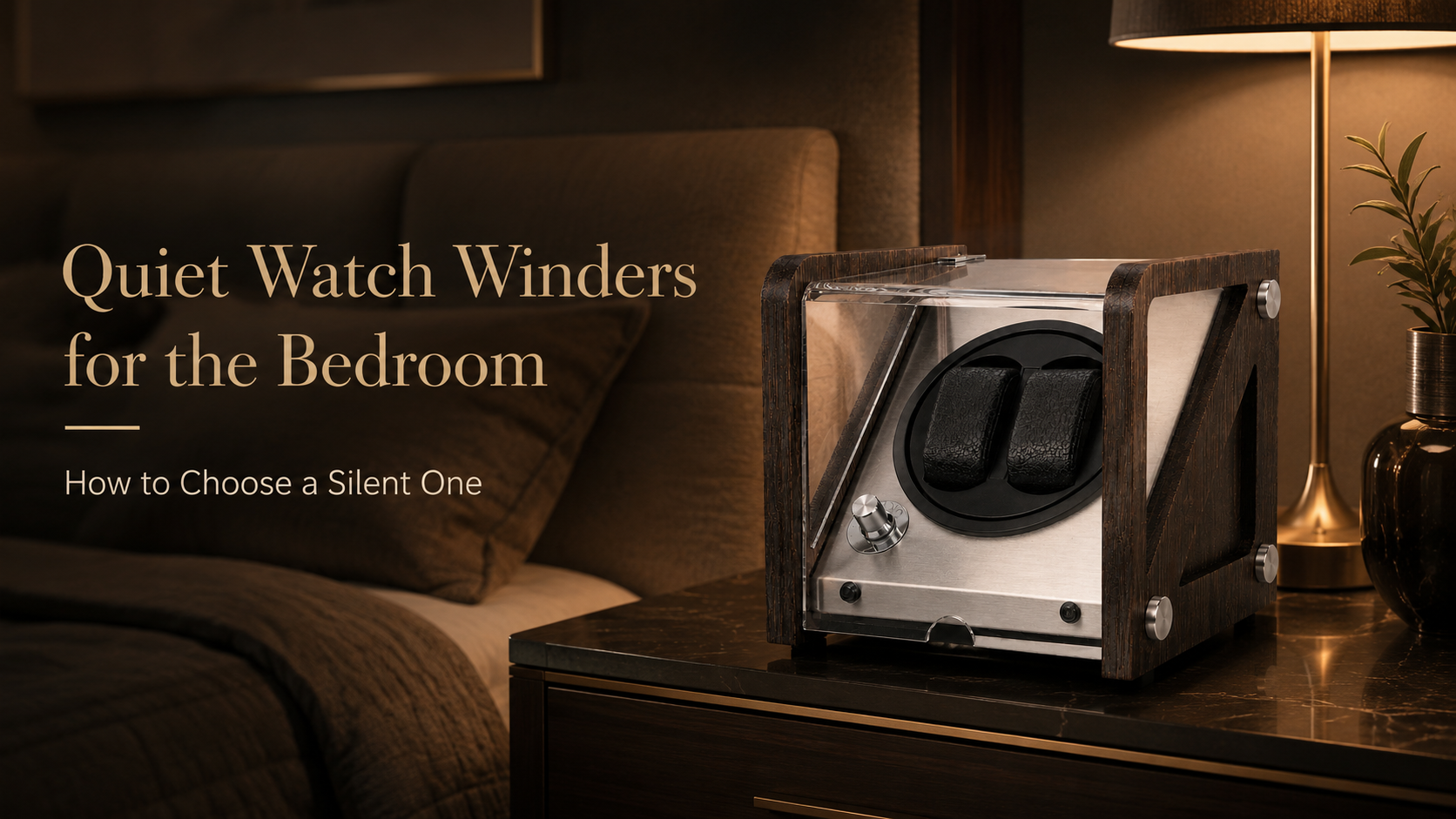 Quiet bamboo automatic watch winder suitable for a bedroom nightstand
