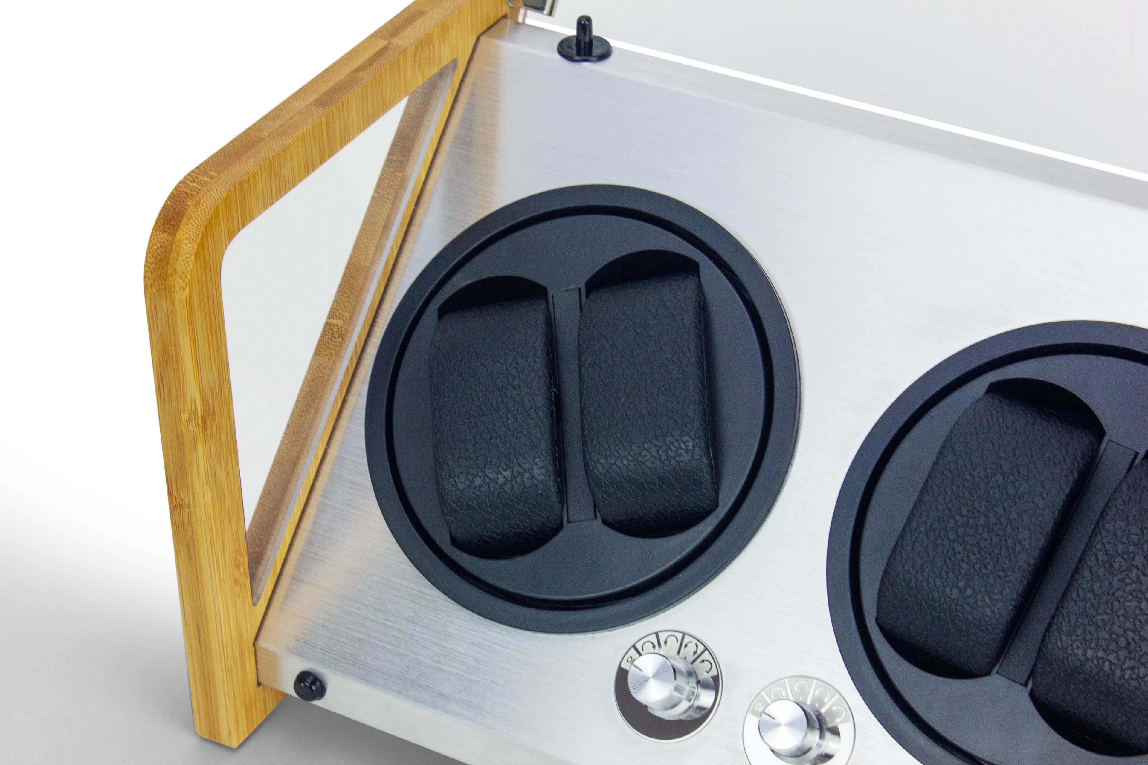 Bamboo 4-watch automatic winder with programmable rotation controls