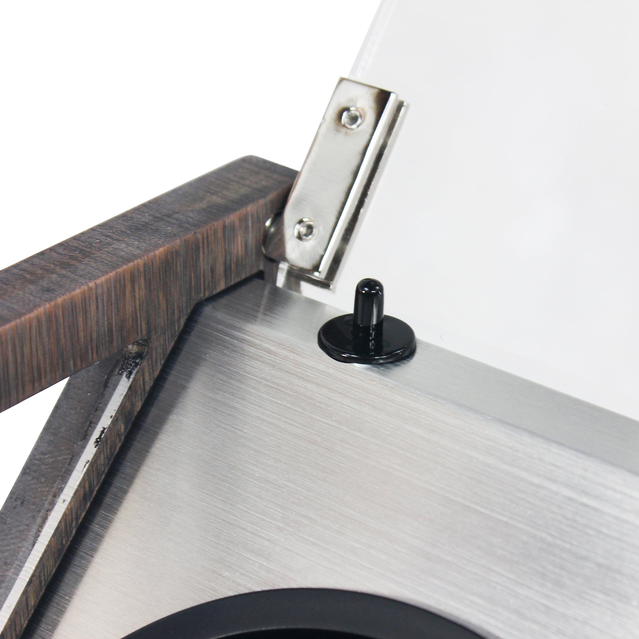 Close-up of charcoal double winder's quiet Japanese motor