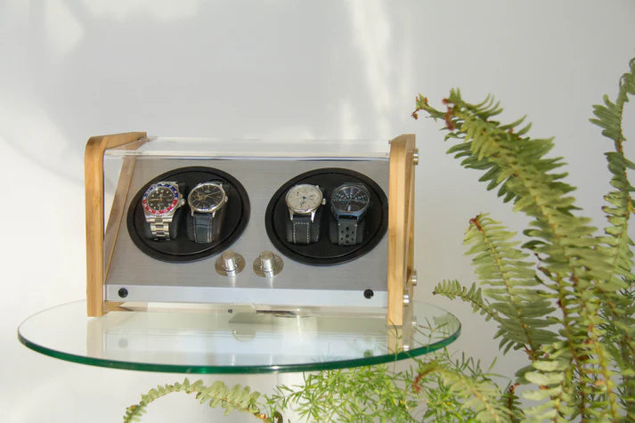 Eco Friendly Bamboo Quad Watch Winder